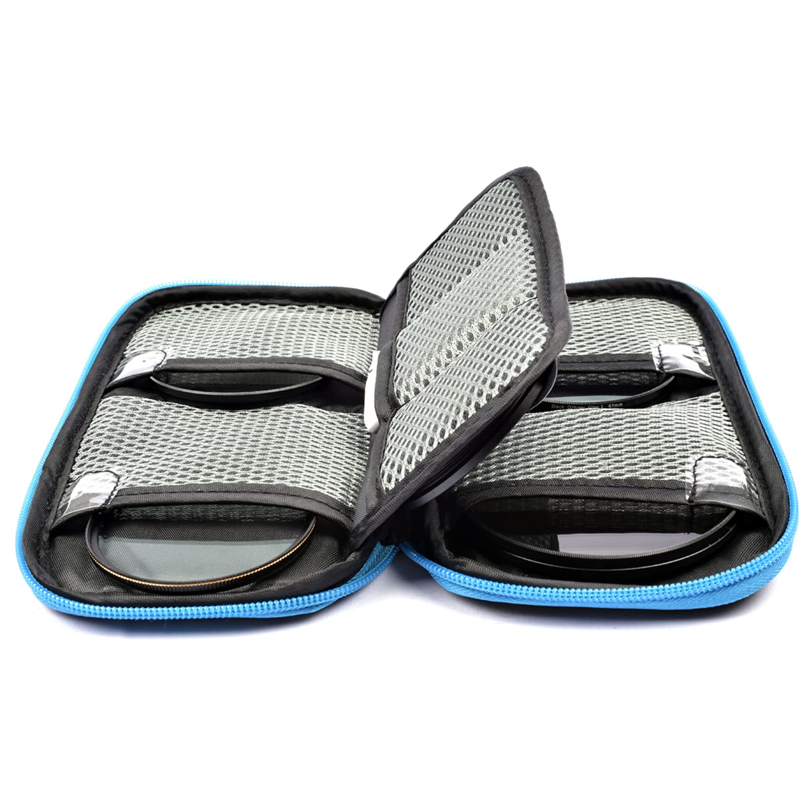 9 Pockets Lens Filter Case, Portable Nylon Camera Lens Filter Pouch Case Up to 82mm, Dustproof Shock Resistant, for 30 to 82mm Filters
