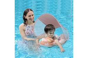 Free Swimming Baby Inflatable Baby Swimming Pool Float with Sun Protection Canopy