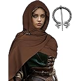 Cloak with Hood Men Women Medieval Linen Cotton Hooded Cowl Shawl Scarf Cape Renaissance Cloak Vintage Costume