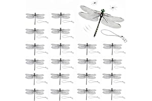 Artificial Dragonfly Bug Repellent with Clip, Realistic 3D Garden Ornament, Natural Mosquito Deterrent for Patio, Camping, Fi