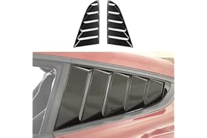 RT-TCZ Carbon Fiber Rear Quarter Side Window Scoop Louvers Sun Shade Cover Wind Vent Air Deflector Decoration Exterior Accessories for Ford Mustang 2015-2022,2PCS