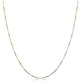 Kooljewelry 10k Yellow Gold 0.55 mm Venetian Box Chain Necklace (16, 18, 20, 22, 24, 30 or 36 inch)