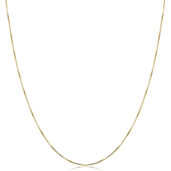 Amazon.com: Kooljewelry 18k Yellow Gold Venetian Box Chain