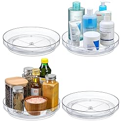 2 Pack, 9 Inch Clear Non-Skid Lazy Susan Organizers