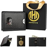 Leather Bat Wallet for Men Valentines day gift for him Personalized Gift for Husband Unique Birthday Holiday Gifts Best for Anniversary | Hero ID with 3D Metalic Superhero Mask (Bifold - 3D Mask)
