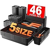 A-LUGEI Tool Box Organizer Tray Divider Set 46pcs Black