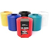 GS Power 300ft 16 Gauge Wire Oxygen Free Pure Copper Primary Wire, 50ft Roll, 6 Colors, OFC 12v 16AWG for Automotive Audio Video Electric Trailer Stereo RC Car Home Theater LED Lamp Wiring Electrical