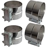 Exhaust Clamps 5" Lap Joint 304 Stainless Steel Band Clamp (4 Pack)
