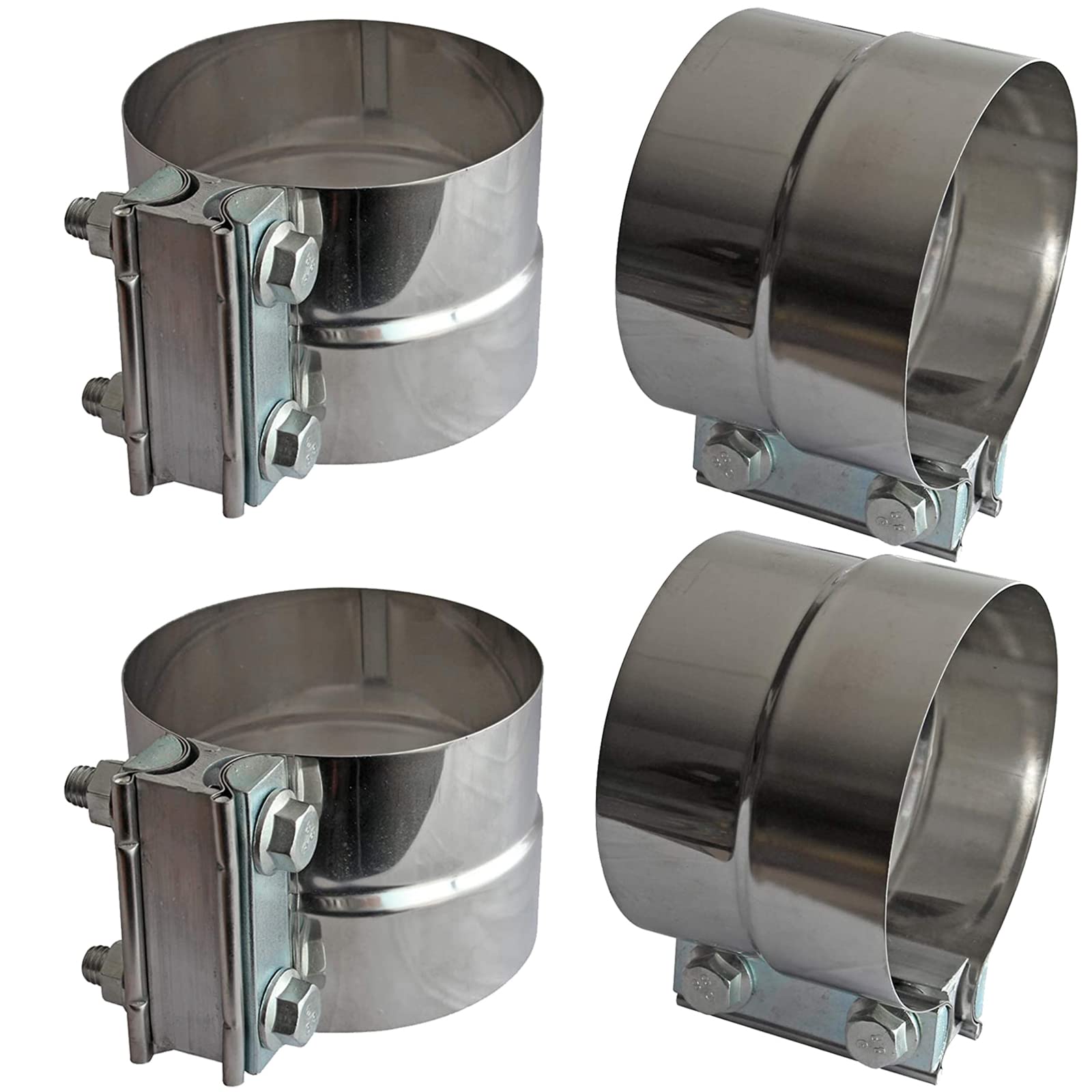 Photo 1 of Exhaust Clamps 5" Lap Joint 304 Stainless Steel Band Clamp (4 Pack)