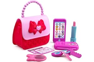 Playkidz Princess My First Purse Set - 8 Pieces Kids Play Purse and Accessories, Pretend Play Toy Set with Cool Girl Accessories, Includes Phone and Bag with Lights and Sound