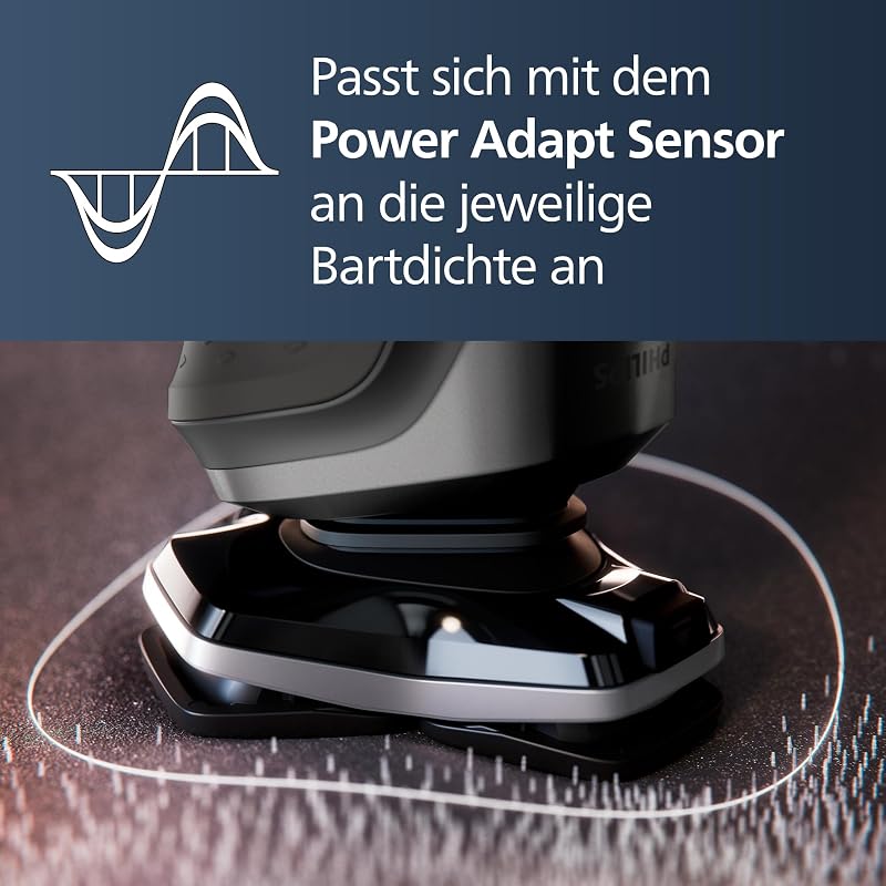 Shaver Series 5000 – Elektrischer Rasierer für Herren, Nass- & Trockenrasierer in Carbongrau, integrierter ausklappbarer Trimmer, weiche Tasche, Schutzkappe & Ladestation (Modell S5887/13) — Foto 5 von 7