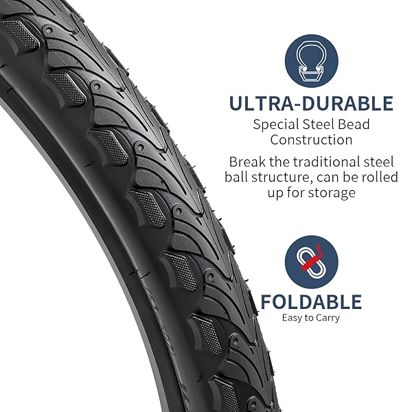 YUNSCM 2-PCS 24″ ROAD BIKE TIRES 24 X 1.95/53-507 AND 24″ BIKE TUBES SCHRADER VALVE COMPATIBLE WITH 24X1.90 24X1.95 24X2.0 BIKE BICYCLE TIRES AND TUBES (Y-705)