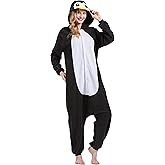 QUERITU Adult Onesie Pajamas - Unisex Halloween Animal Cosplay Costume Sleepwear - Comfy One-Piece Suit for Men & Women