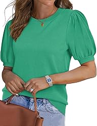 Green Sweater Tops for Women Trendy Spring Summer