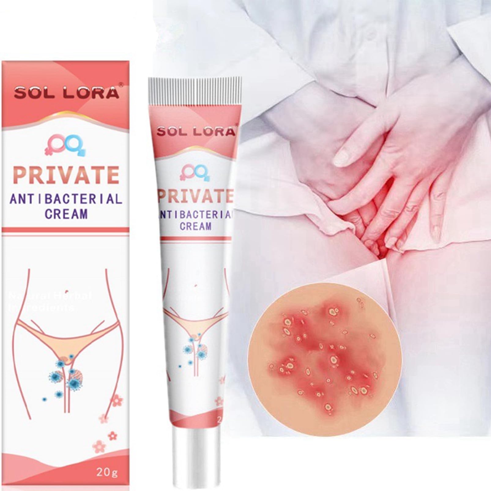 Antibacterial Cream for Private Parts, Ladies' Inguinal Antifungal, Deodorizing Antifungal, Deodorizing Antifungal Cream, 20g Female External