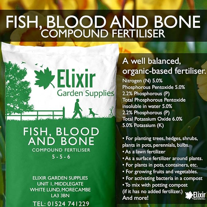 Elixir Gardens Fish Blood And Bone Organic Fertiliser 25kg Bag Amazon Co Uk Garden Outdoors