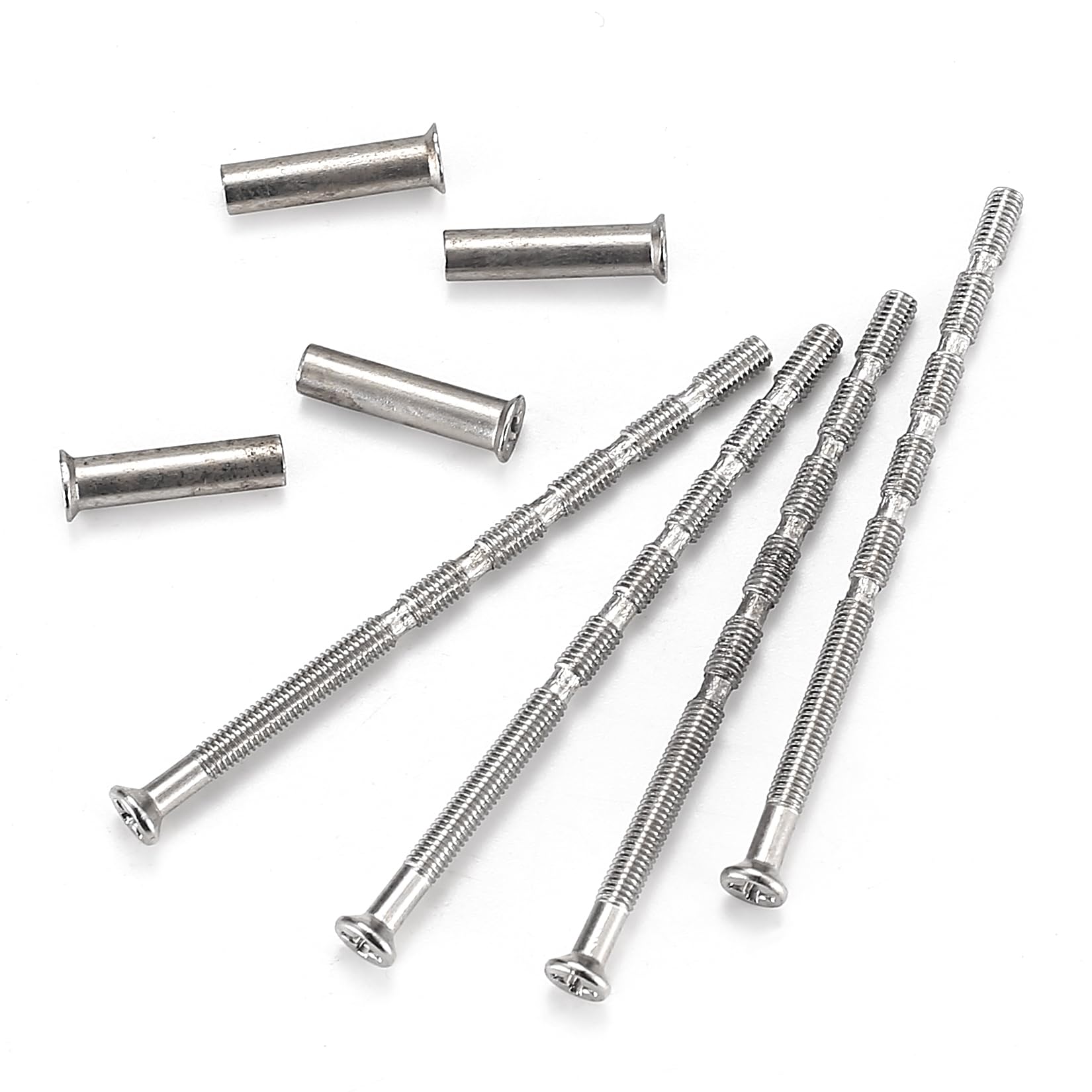 48pcs Door Handle Screws M3 Door Handle Fixing Screws, Chrome Door Handle Bolt Through Fixings, Widely Used for Furniture Escutcheons Cabinet Drawers