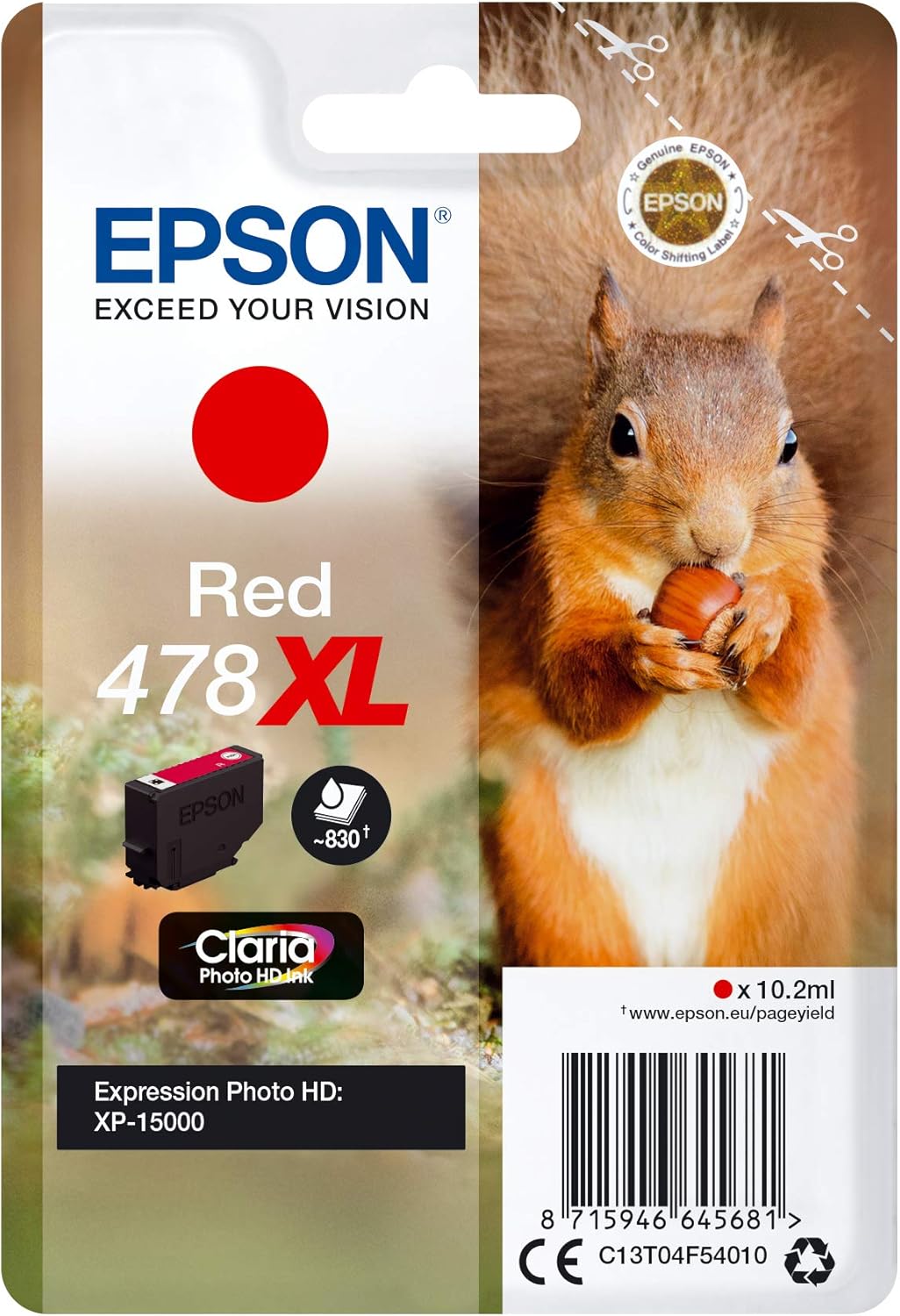 Epson 478XL Red Photo HD Inkjet Cartridge C13T04F54010