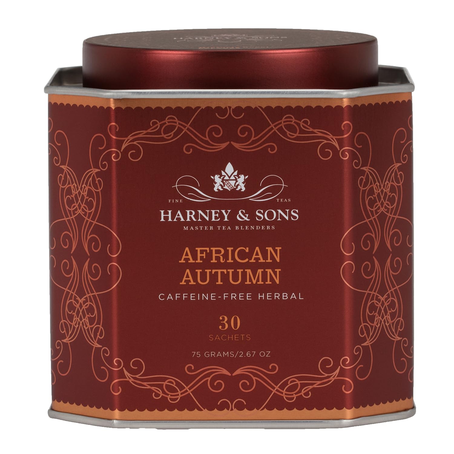 Photo 1 of *BBD Jan18, 2026* Harney & Sons African Autumn, Herbal Rooibos Tea with Hibiscus, Cranberry, and Orange | 30 sachets, Historic Royal Palaces Collection