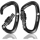 JRSGS 25KN Locking Climbing Carabiner Clips, UlAA Certified Rockclimbing Carabiner,Heavy Duty Carabiners Equipment,Large SizeCarabiner for Climbing, Rappelling,Hunting and Rescue