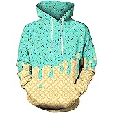 Move Dance Ice Cream Hoodies Youth and Men Pullover Sweatshirts Boys Baseball Hooded With Big Pockets