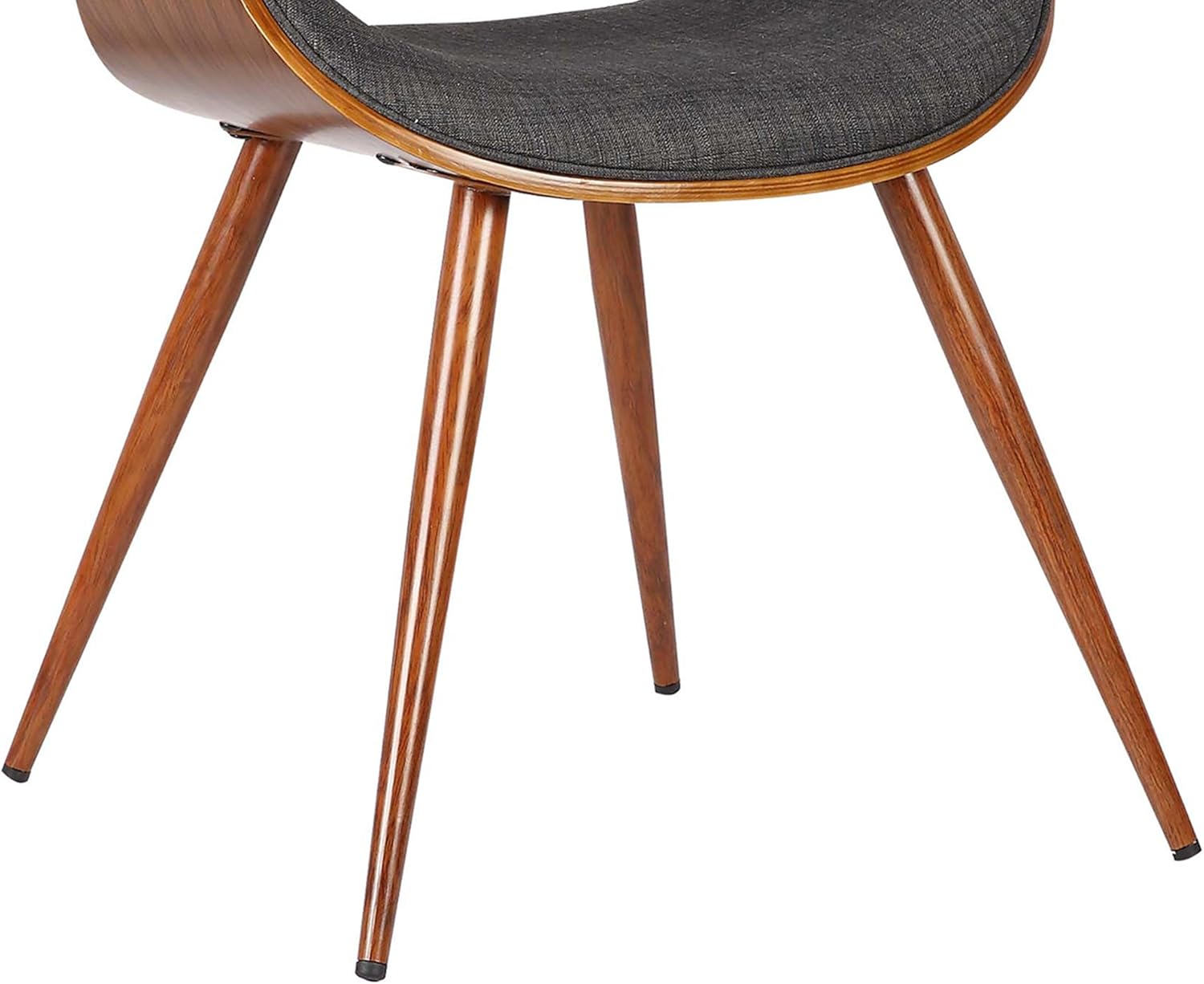 Armen Living Butterfly Dining Chair in Charcoal Fabric and Walnut Wood Finish - Chairs