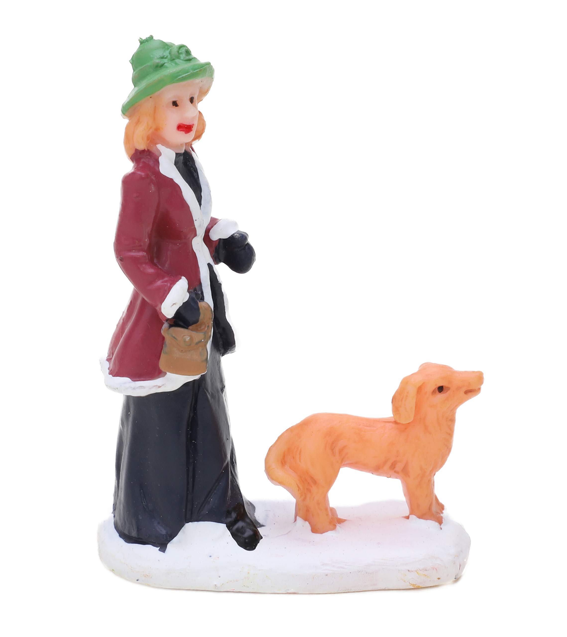 Toyland® Mini Resin Christmas Collectible Ornament - Village Scene Accessories - Christmas Figures (Lady Dog Walker 1.5 x 2.5 Inch) — image 1