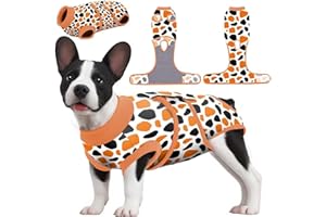 PetWarm Pet Recovery Shirt Dog Abdominal Wounds Bandages, Dog Recovery Suit, Recovery Suit for Female Male Dogs, Dog Onesie After Surgey Spay Neuter Professional Leopard Pattern, Orange, XL