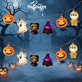 Halloween String Lights, 4.9Ft 10 LED Fall Fairy Lights Skull String Lights | Halloween Decor Autumn Light Battery Optional 2 Flashing Modes Cute Lights 2026 Indoor Outdoor Decor for Home Yard Patio