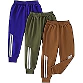 VEGGIEDOT Boys Pants Toddler Kids Boys Sweatpants 3 Pack Elastic Waist Joggers Athletic Pants 3T 4T 5T Size 6 7