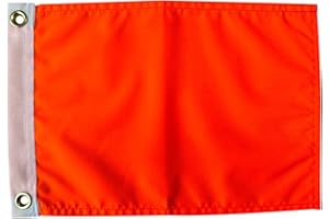 A-ZCOVER AZCOVER Orange Flag, 9x12 Safety Flags Heavy Duty Polyester ATV Flags with 2 Brass Grommets, High Visibility Orange Banner for Boat, Bicycle, Yacht, Whips, Car, Dune