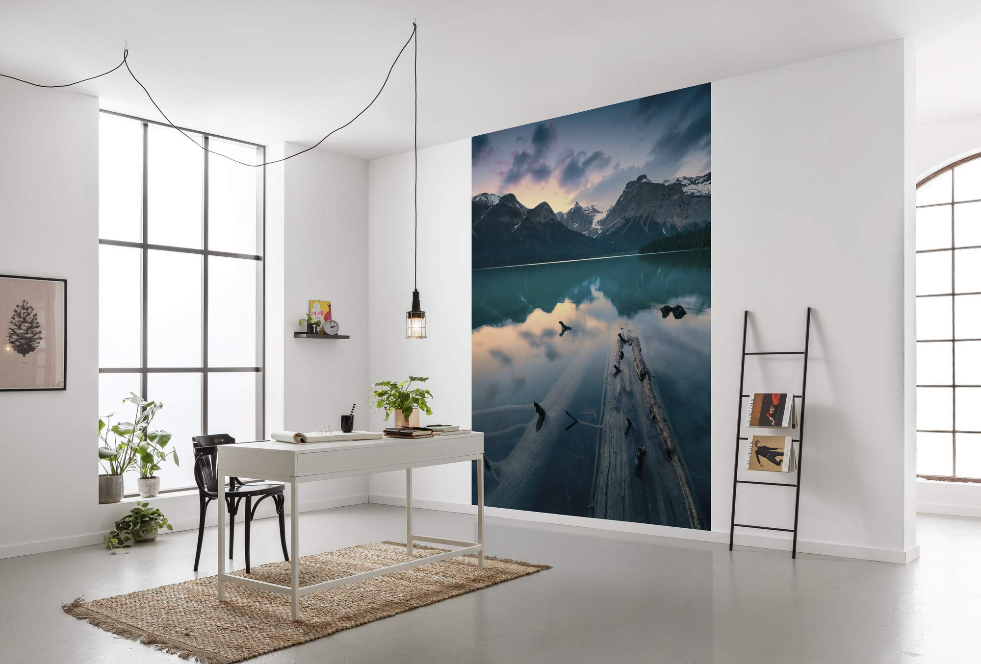 Komar SHX4-012 Non-Woven Photo Wallpaper Burning Emerald XXL Decoration Nature Landscape Bedroom Living Room Office Hallway Size 200 x 280 cm (Width x Height) Colourful