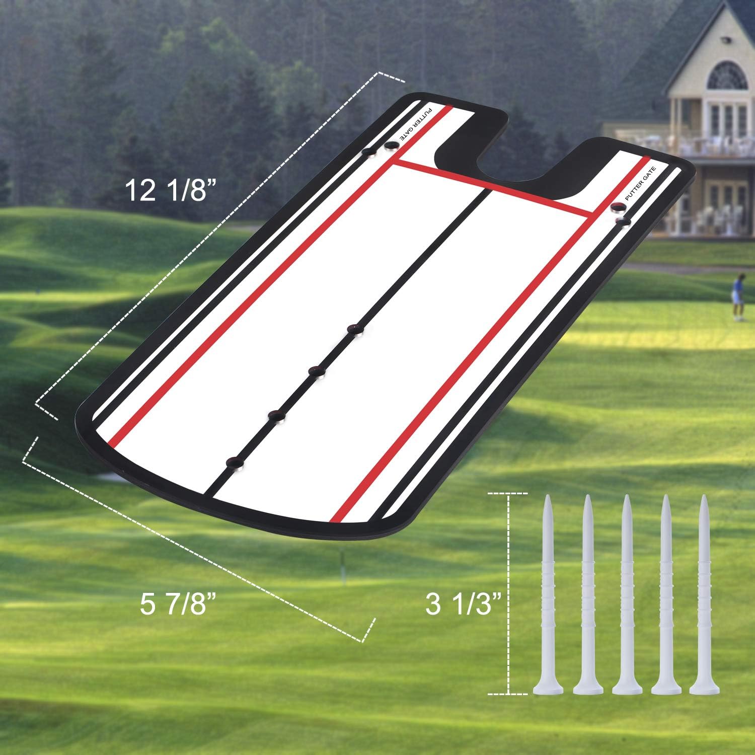 KINGTOP Golf Putting Alignment Mirror, Portable Swing Training Aids, Practice Putting Alignment Aid, Travel Size 12”L x 6”W : Sports & Outdoors
