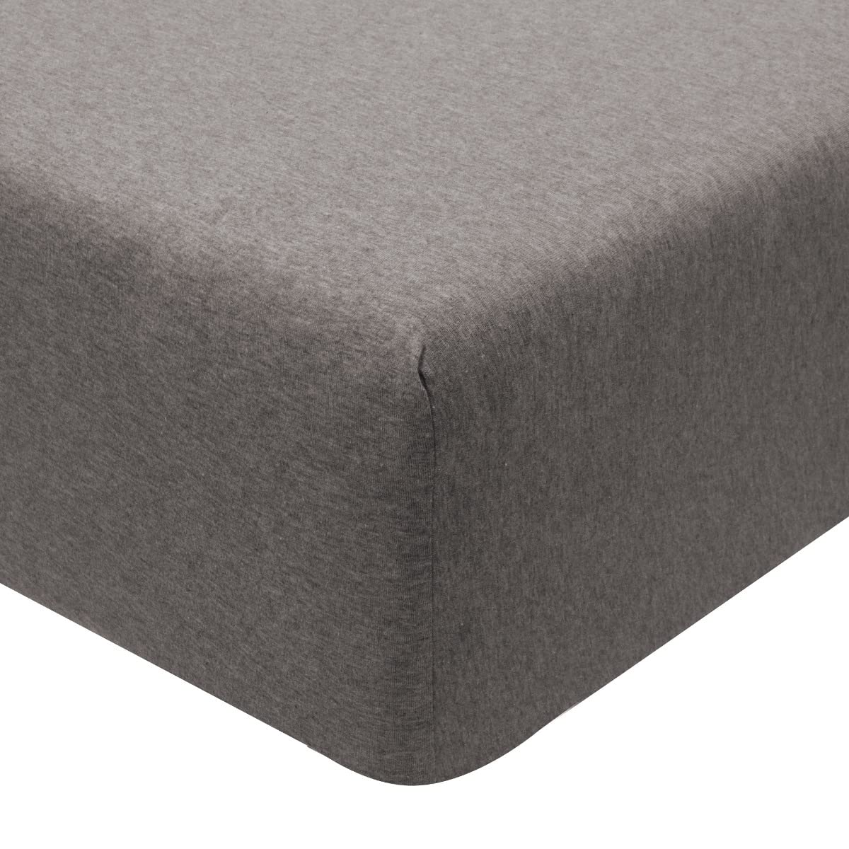 100% Cotton Fitted Sheets - Jersey Melange Bedsheets, Burn Taupe, Single'