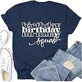 Potia Birthday Shirts for Women Happy B-Day Party Crew T-Shirt Birthday Queen Girl Squad Printed Tops