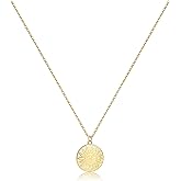 Pencros Dainty Pendant Necklace,18K Gold Plated Pumpkin Ghost Hammered Coin Delicate Chain Minimalist Simple Halloween Jewelry Friend's Gift