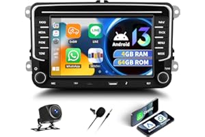 SIXTOP [4+64G] Android Car Stereo for VW SEAT GOLF PASSAT POLO JATTA JETTA TIGUAN BEETLE Radio Carplay Android Auto Mirror Li