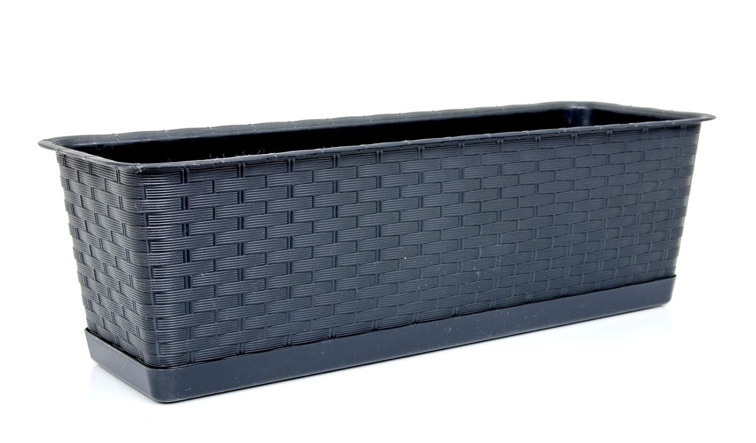 Fioriera Da Balcone Con Sottovaso Incluso 40 Cm – Resistente E Anti-UV – Colore Bianco, Adatta A Tutti Gli Ambienti Esterni