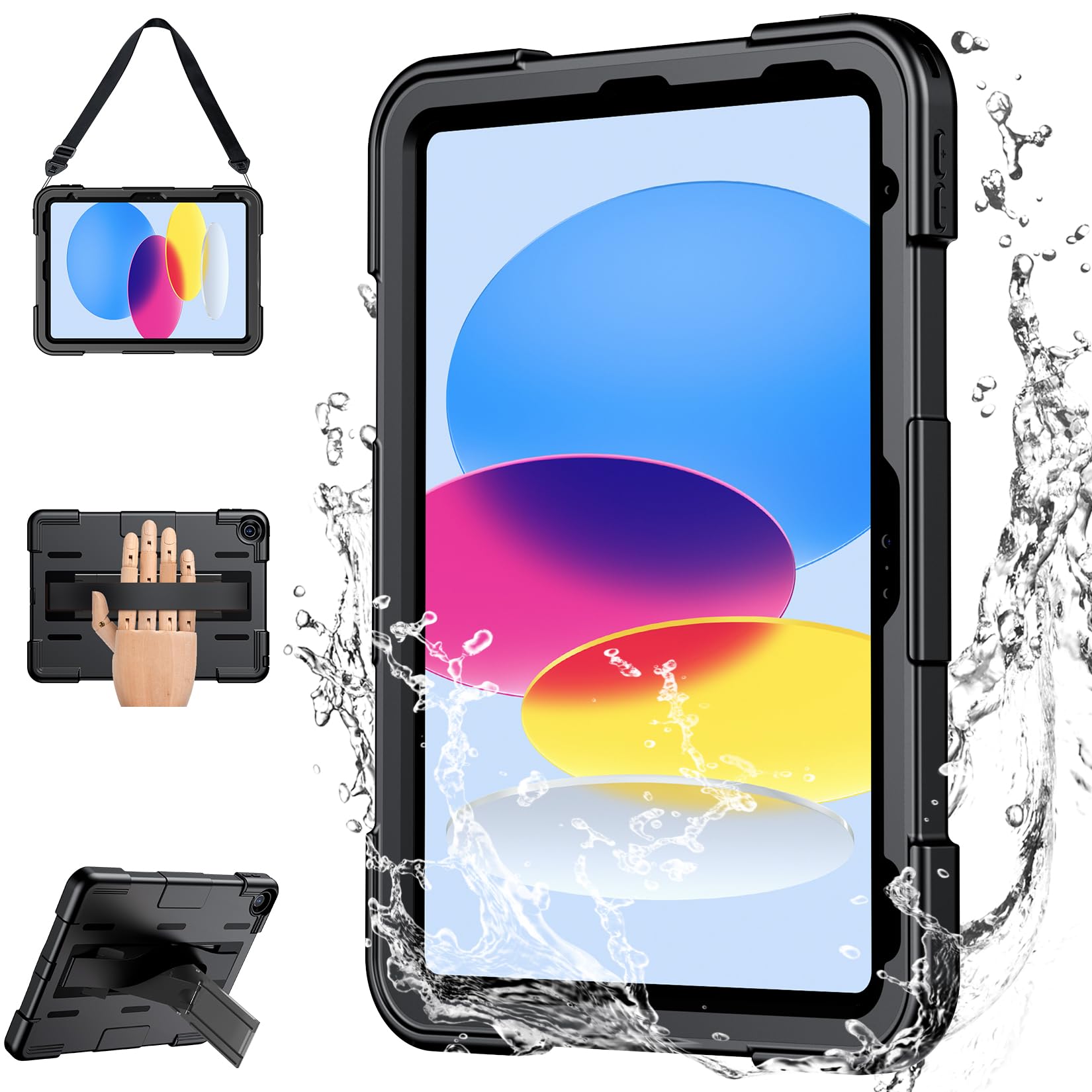 Photo 1 of ???? ??????? for iPad 10th Generation Case for iPad A16 Case,[Military Grade Dropproof][IP68 Waterproof] with Screen Protector&Stand&Hand Strap,Full Body Shockproof for iPad 2022 Released