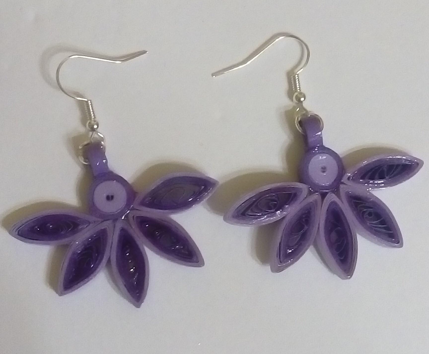 Purple Paper quilled earrings