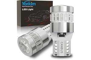 Yorkim 194 LED Bulb 6300K Red, 168 2825 W5W T10 LED Light Bulb Error Free for License Plate, Dome, Map, Courtesy, Side Marker Lights, Pack of 2