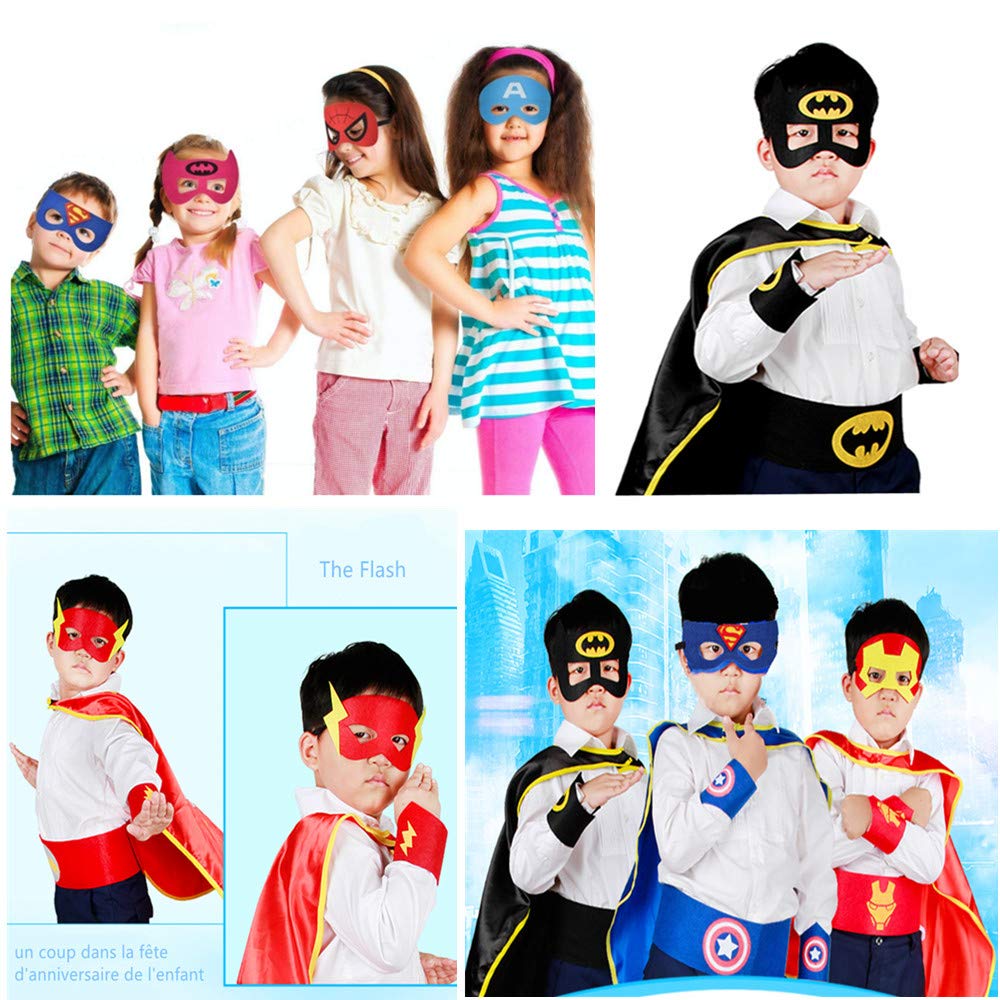 Rgargga Masques de Super-Héros, 9pcs Masques pour Enfants Dress Up Masque de Super-héros Cosplay Pour Enfants Cadeaux D\'anniversaire et Fête d\'Anniversaire pour Filles, Garçons et enfants