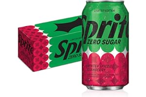 Sprite Winter Spiced Cranberry Zero Sugar Soda Pop, 12 fl oz, 12 Pack
