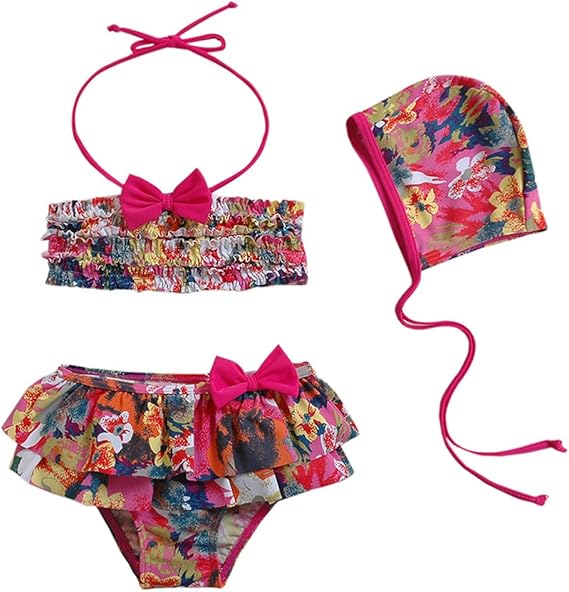 Amazon Kswim F1322 90 100 110 1 130cm キャップ付水着3点セット 花柄 子供用水着 子供水着 子供 水着 キッズ水着 キッ 水着 通販