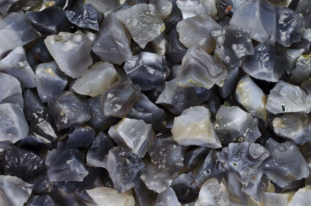 Fantasia Materials: 2 lbs Grey Agate Rough Stones from India