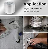 BOMEI PACK Aluminum Foil Tape 100mm x 50m HVAC Duct Repair Sealing Heat Cold view 5
