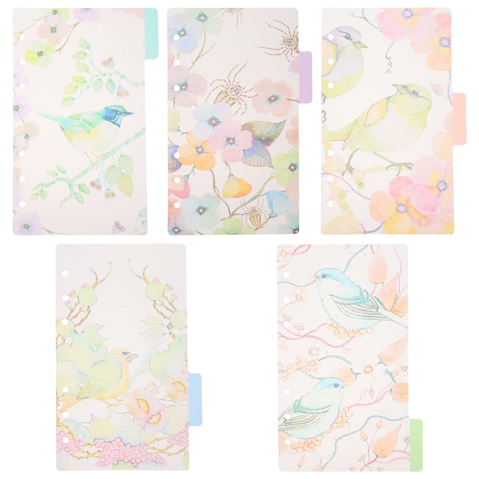 EXCEART 2 Sets Pocket Slip 6 Hole Dividers Page Dividers with Tabs 6 Ring Binder Dividers Divider Tabs Notebook Dividers Cardboard Binder Indexs Tabs Sorting Machine Paper Plastic A5