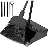 NBGYTECH Broom with Dustpan Combo Set Outdoor Upright Dustpan and Broom Set with Long Handle Angle Broom and Dustpan Set for Garage Patio Courtyad Lobby Lawn Home Kitchen Ofiice