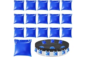 NIUYHE Wall Bags for above Ground Pool, 16 Pack PVC Swimming Pool Cover Water Bags Hanging, Heavy Duty Water Tube for Winter Pool Cover Weights, 11.8″L×11.8″W