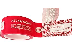 TSPC SECSEAL 1 Rolls,2" x55 Yards Total Transfer Tamper Evident Security Packing Tape Seals (Superior Tamper Proof with Thick